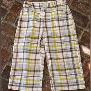 Free People Women Cropped Plaid Pants Size 6